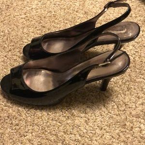 Black open toed heels